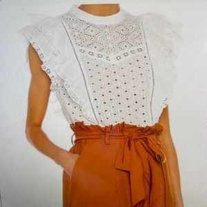 Veronica Beard Joe Eyelet Lace Top SZ:4